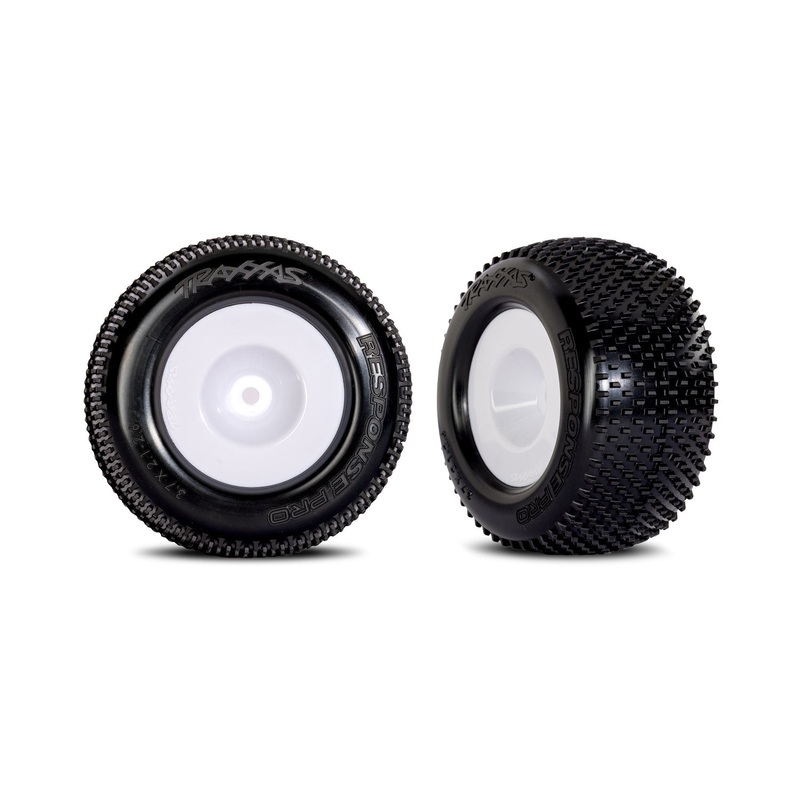 Traxxas White Dished Wheels w/ Response Pro Tires (2)