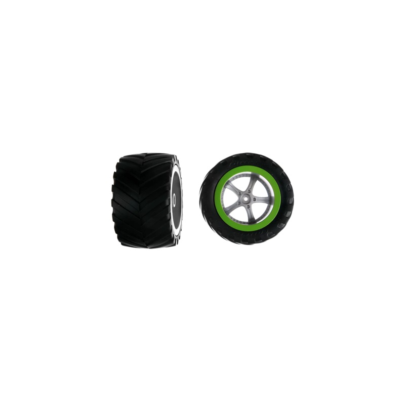 2 rear tyres with wheel rims for Green Splash (142019, 370142024)