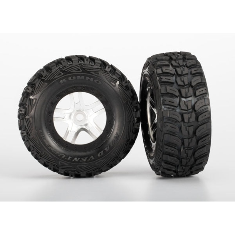 5976R Traxxas Kuhmo  Tire/Wheel Assy Glued Red Beadlock  S1 ultra-soft off