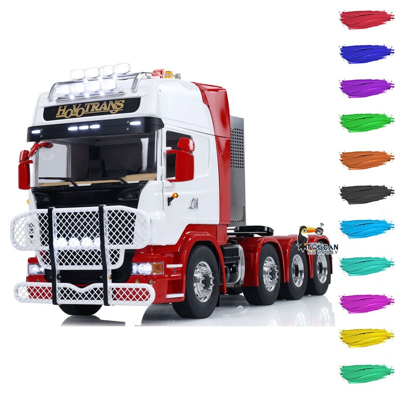 LESU 8X8 1/14 RC Tractor Truck Radio Controlled Car Metal Chassis Model Light Sound Upgraded Customized Version DIY Hobby Model Motor Servo ESC Comes without Radio System & Battery & Charger