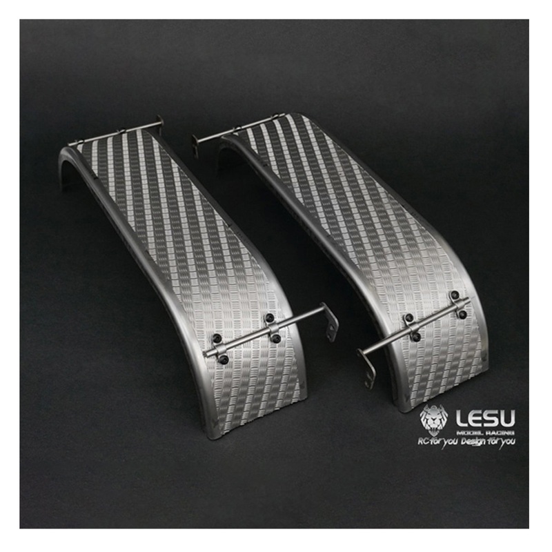LESU Metal Stainless Steel Rear Fender Mudguard 2Axles for DIY 1/14 RC TAMIIYA 3348 Dumper Remote Control Truck Car Model A