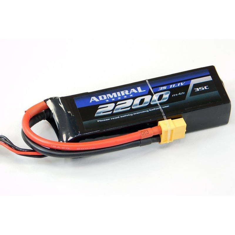 Admiral 2200mAh 3S 11.1V 35C LiPo Battery with XT60 Connector