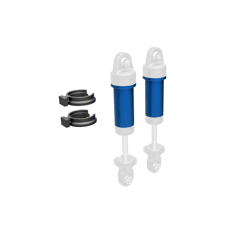 TRAXXAS BLUE – Body, GTM shock, 6061-T6 aluminum  (includes spring pre-load spacers) (2) BLUE