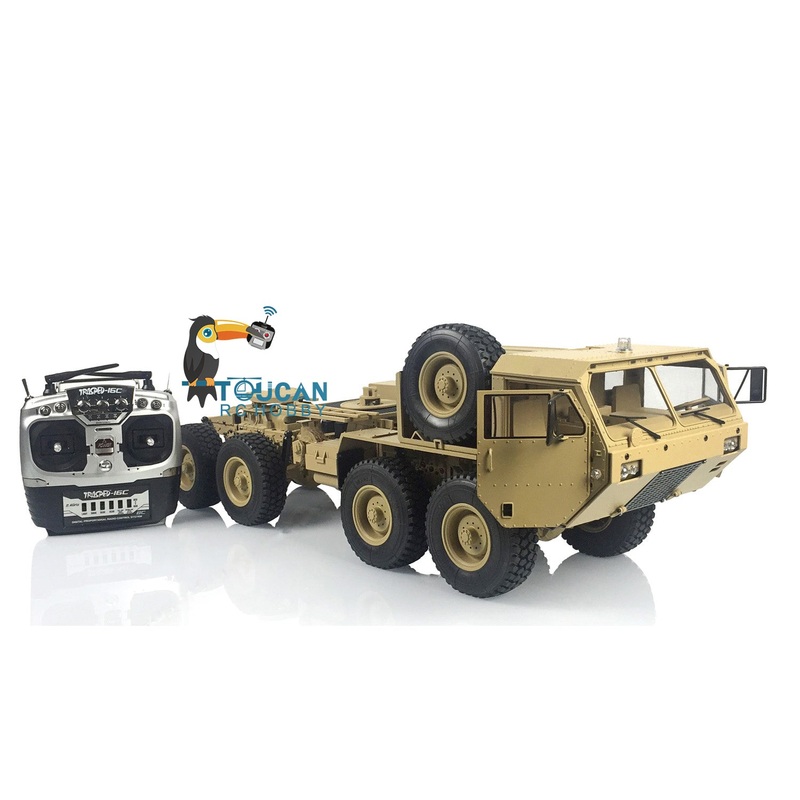US STOCK 8×8 RC Military Truck 1/12 HG P802 Radio Control Car Metal Chassis Sounds Lights