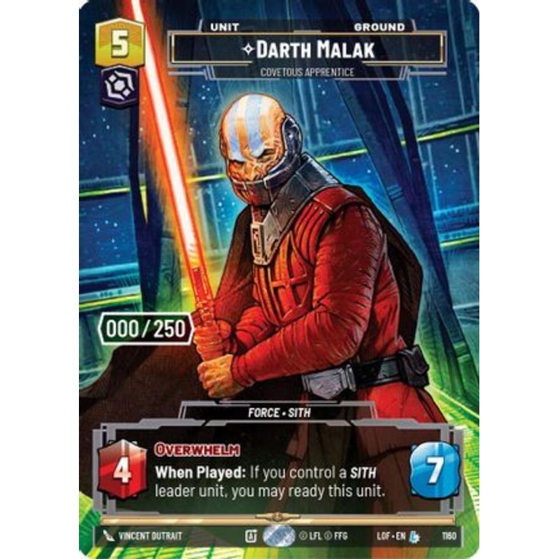 Darth Malak – Covetous Apprentice (Serialized) (1160) – Legends of the Force Foil Near Mint