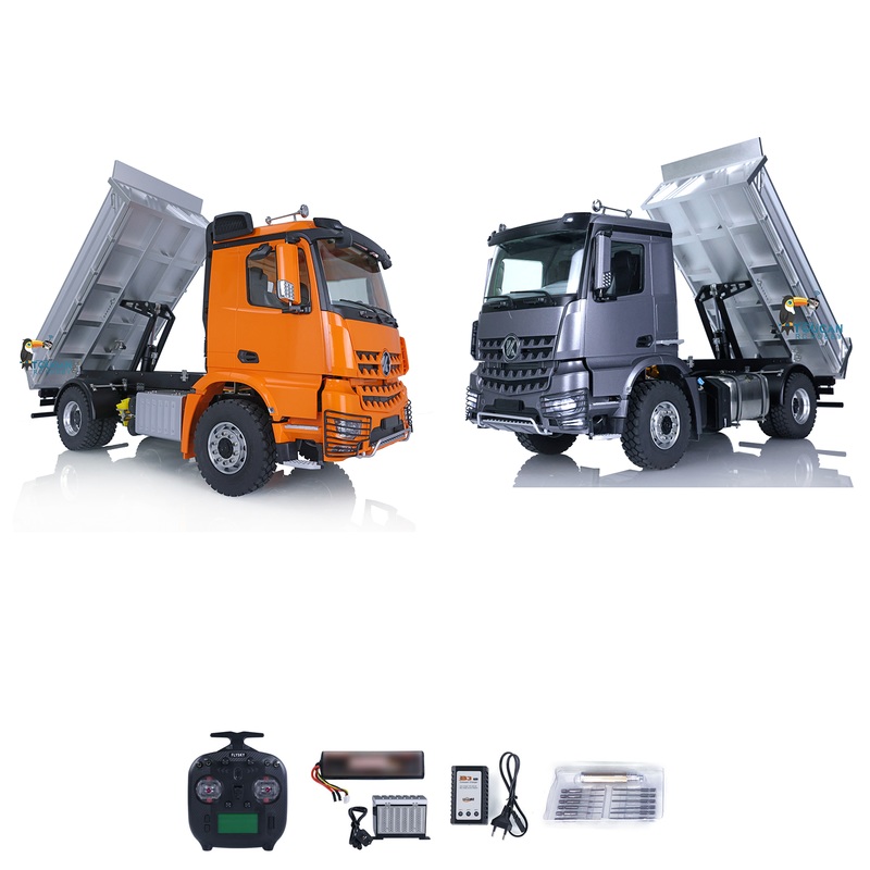 Kabolite 1/14 4*4 Hydraulic RC Dumper K3362 Ready to Run Tipper Sound Light System 2 Speed Gearbox Radio Receiver Birthday Gift Orange