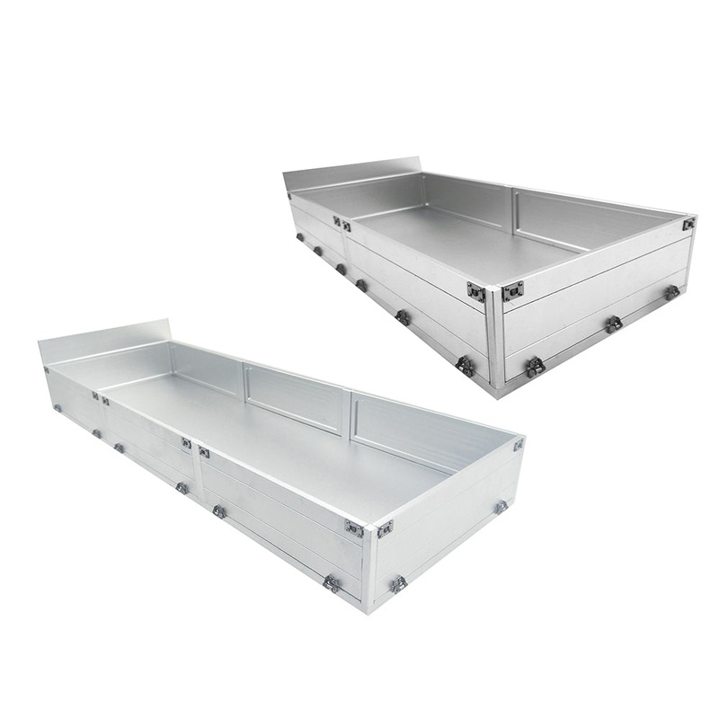 Degree Scale Model Metal Bucket 420MM/555MM Hopper Universal Customized for 1/14 TAMIlYA RC Tractor 6×4 56360 DIY Trailer 555x195x55MM