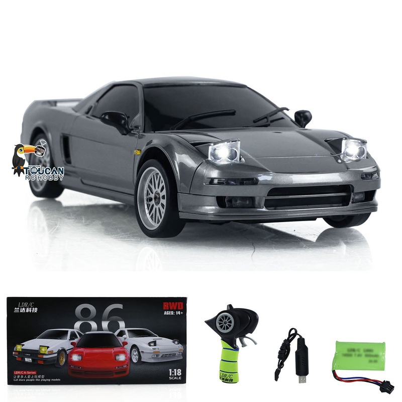 US STOCK 1/18 RWD RC Racing Drift Car 4×2 Simulation Electric Vehicles Model Gyroscope LDRC LD1803 Toy 2.4G Raido Light Assembled