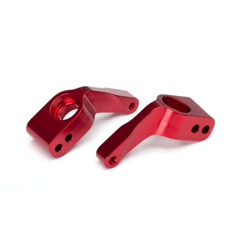 3652X – Traxxas Stub axle carriers, Rustler/Stampede/Bandit (2), 6061-T6 aluminum (red-anodized)/ 5x11mm ball bearings (4)