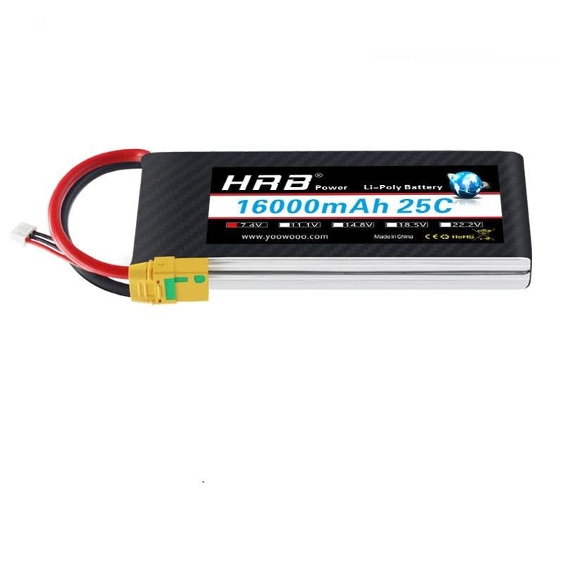 HRB Lipo 2S Battery 16000mah – 7.4V 25C XT60 T EC2 EC3 EC5 XT90 XT30 for For RC Car Truck Monster Boat Drone RC Toy XT150 China