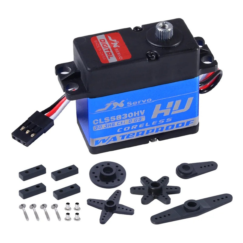 JX Servo CLS5830HV – 8.4V 30kg 0.09 sec/60 58g Full Waterproof HV Coreless High Quality Servo For Car Crawler TRX4 SCX10 RC Boat RC Model Default Title