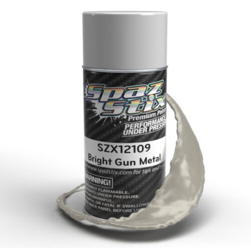 Spaz Stix Bright Gun Metal Aerosol Spray Paint 3.5oz