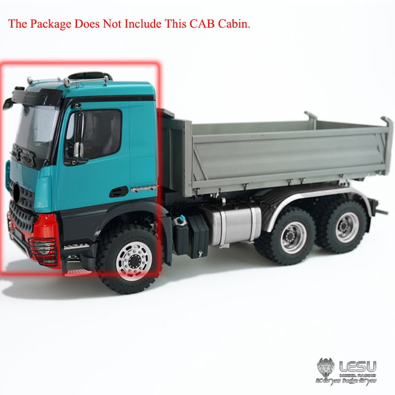 LESU 1/14 Scale Remote Controlled 3348 3 Axles 6*6 Dumper Truck CarsMotor Servo ECS Sound and Light System Cabin