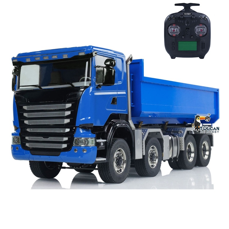 1:14 8×8 RC Hydraulic Roll On Off Dump Truck Radio Controlled Tipper Car Sounds Lights U-shaped Short High Bucket Timber Flatbed 1PC U-shaped Short Bucket