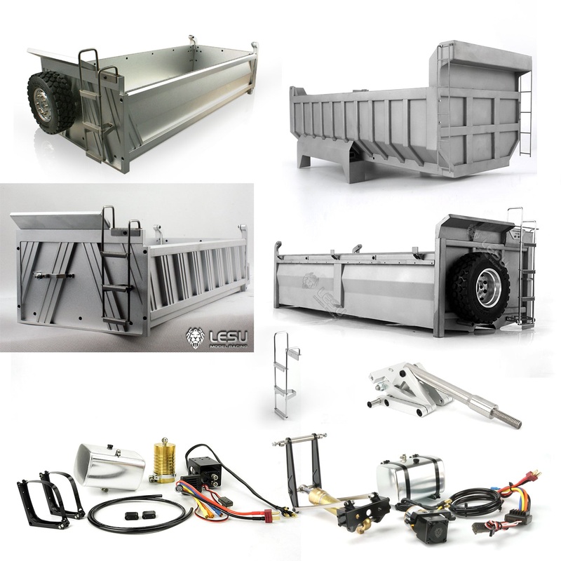 LESU 474MM Metal Car Hopper Accessory Part DIY for 1/14 Radio Controlled 8*8 Hydraulic Dumper Truck TAMIIYA Cars Hobby Model Metal 8X8 Bucket A