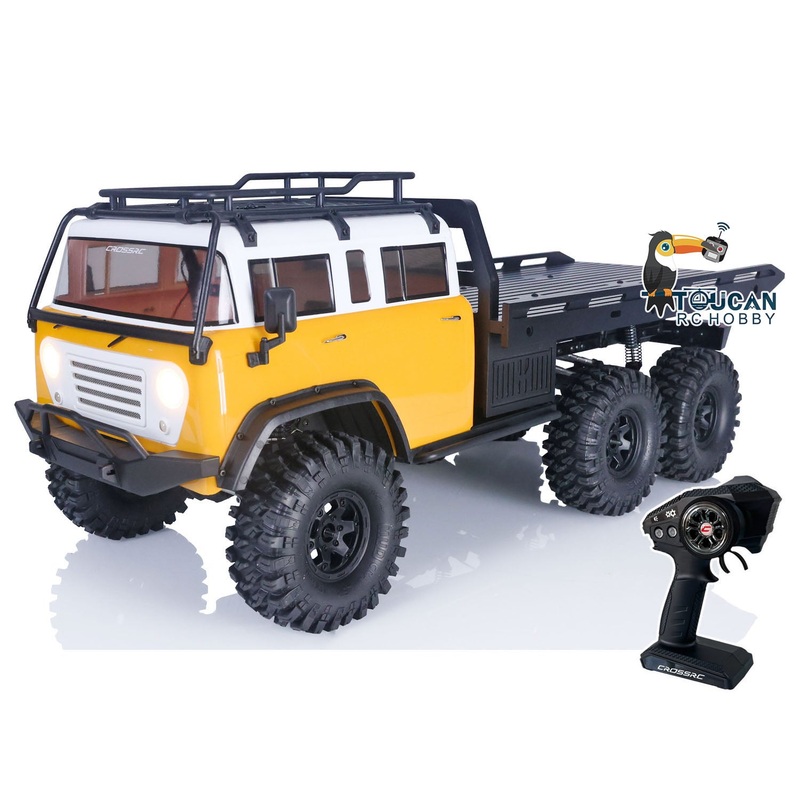 US STOCK CROSSRC 1/10 JT6 6WD 6X6 RC Crawler Remote Control Flatbed Car 2.4GHz Model PNP ESC Motor Servo Lights DIY
