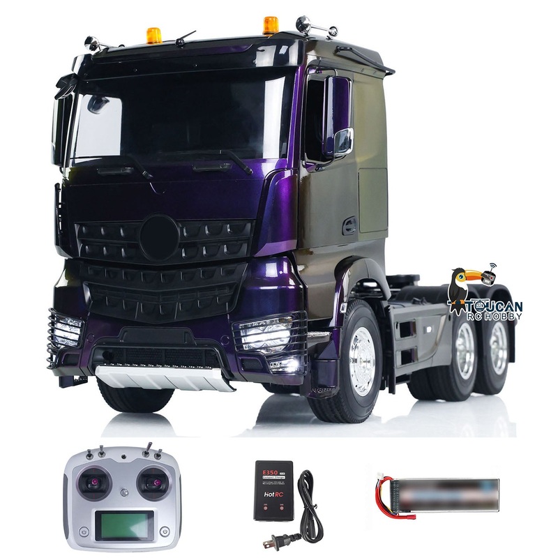 1/14 6×4 RC Tractor Truck Remote Control Car Painted Assembled Model Light Sound Roof Rotating Lights PNP RTR Optional Versions Comes WHITHOUT Battery & Radio System & Charger
