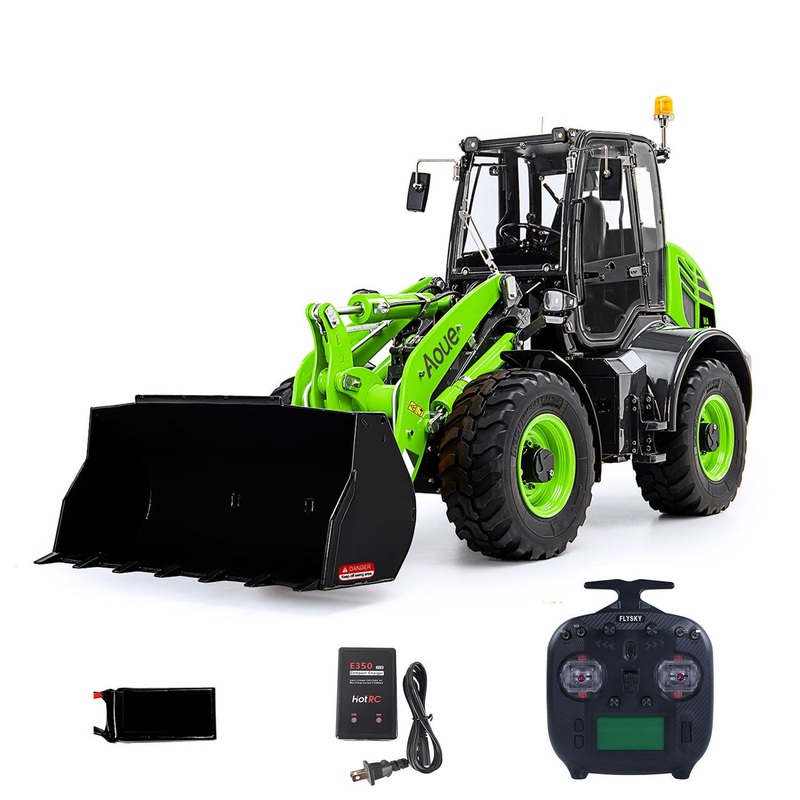 Metal LESU 1/14 RC Hydraulic Loader Aoue WA100M-8 4X4 RTR Remote Control Construction Vehicle Axle Lock Sound Light ST8 Radio Orange,Red and Black