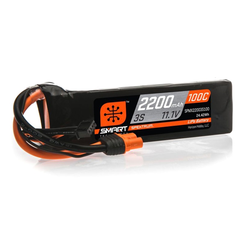 3 Cell 2200mAh 11.1V 100C Smart G1 LiPo w/IC3