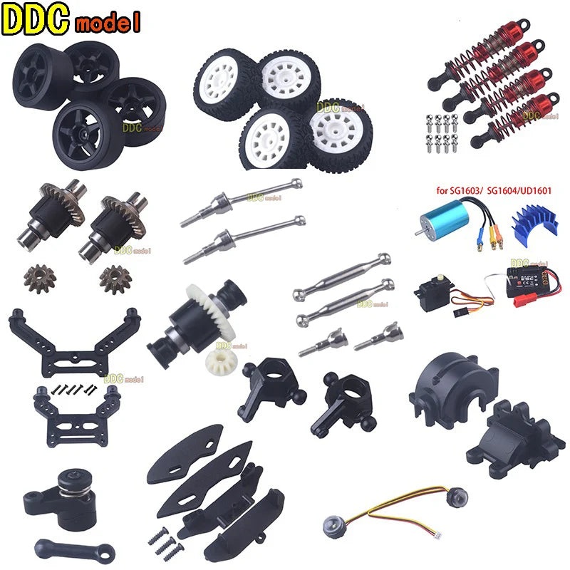 UDIRC SG1603 1604 1/16 remote control RC Car Parts Upgrade  Motor Servo metal differential gear wheel esc UD1601/02/03/07/05/06 1603-061