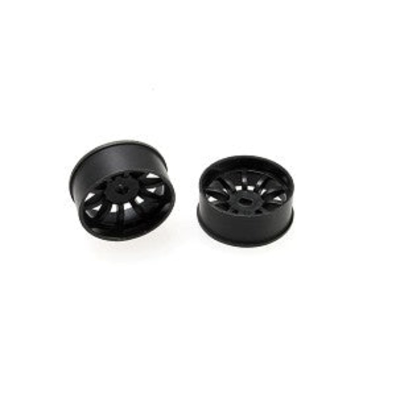10-Spoke (BLACK) 1-28 Rims Wheels Set DRZ AWD Mini-Z Cars [PN Racing] 410BF 0mm