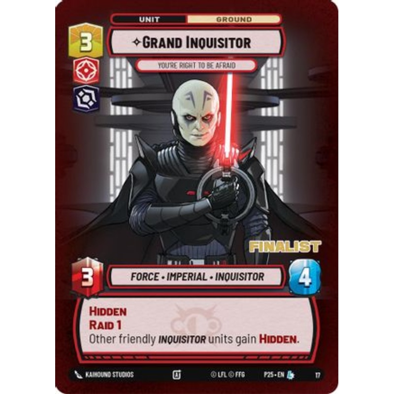 Grand Inquisitor – You’re Right to Be Afraid (Finalist) (17) – Organized Play Promos Foil Near Mint