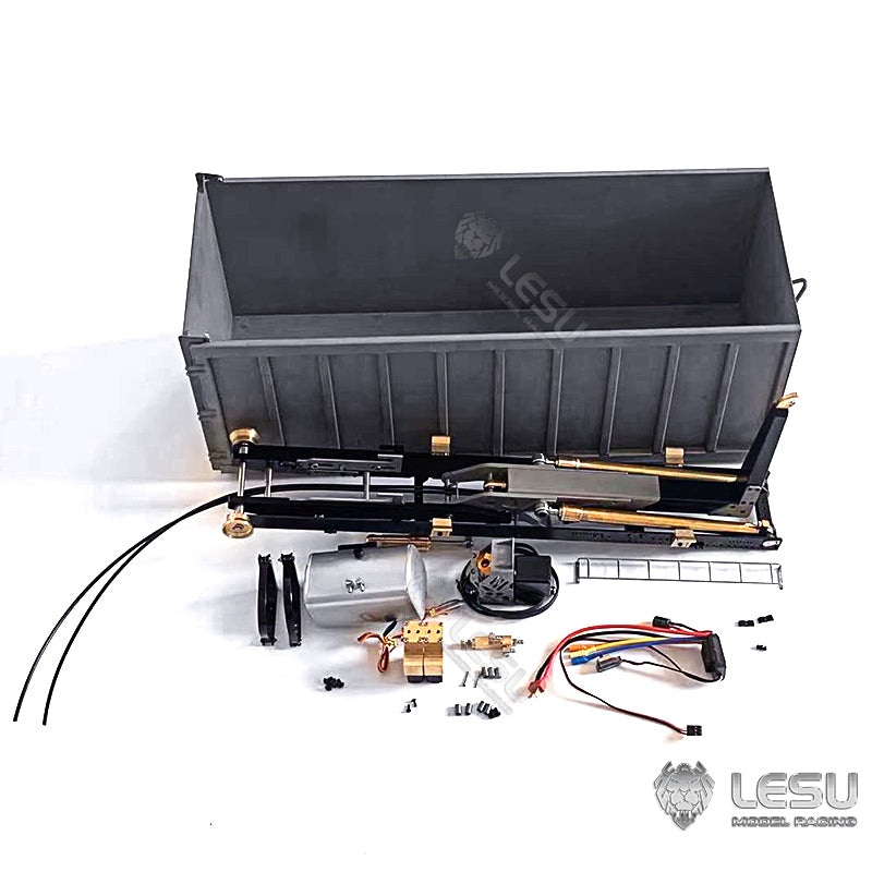 LESU 1/14 488MM Metal Hydraulic Rod Waste Bin Accessory Part for 8*8 Radio Controlled Dumper Truck TAMIIYA DIY Cars Model LS20160901-HC: Metal Waste Bin with Second Chassis Rail & Hydraulic Cylinder