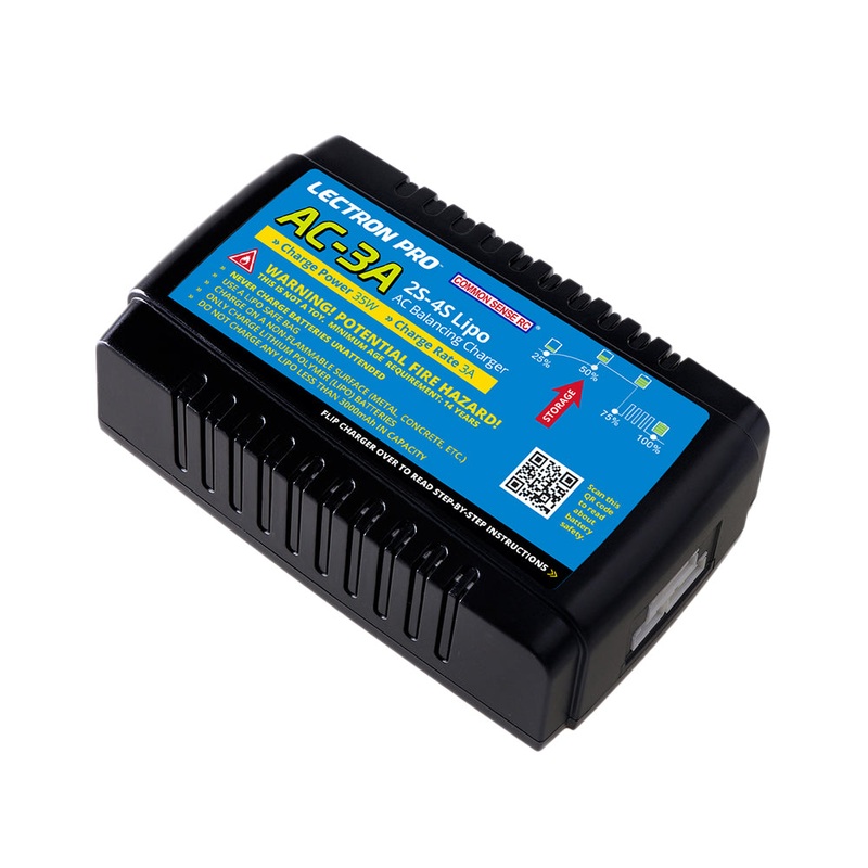 Common Sense RC AC-3A Lipo Balancing Charger – 2S-4S, 35W, 3A
