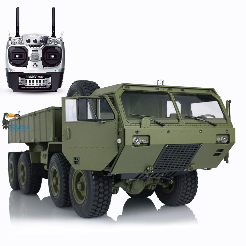 HG 1/12 RC US Military Truck P801 8*8 Radio System Alexs Drive Shaft Servo Motor Wheel Remote Control Vehicles Cars Model