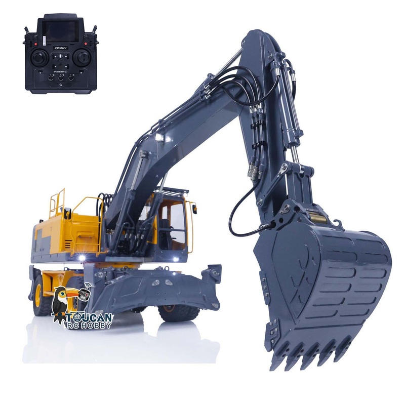 LESU 1/14 RC Metal Hydraulic Aoue ET30H Wheeled Painted Excavator Heavy Ripper Hydraulic Crusher fork Bucket B 1PC Painted & Assembled Excavator