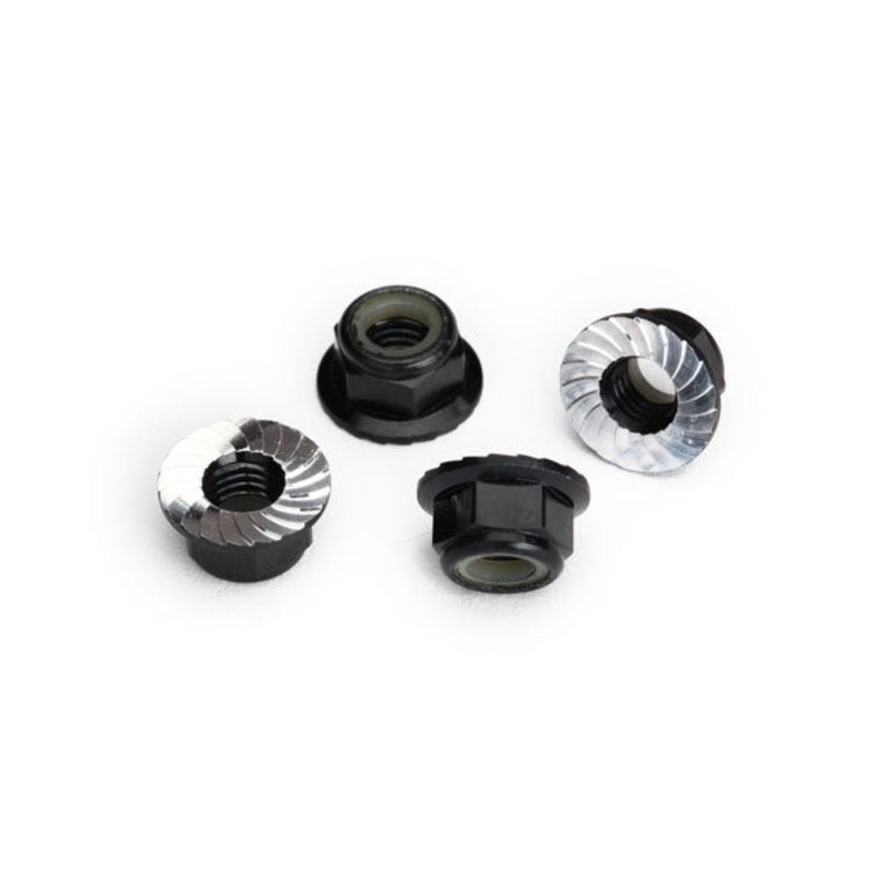 Traxxas Aluminum Flange Lock Nuts 5mm (Assorted Colors) (4) Black